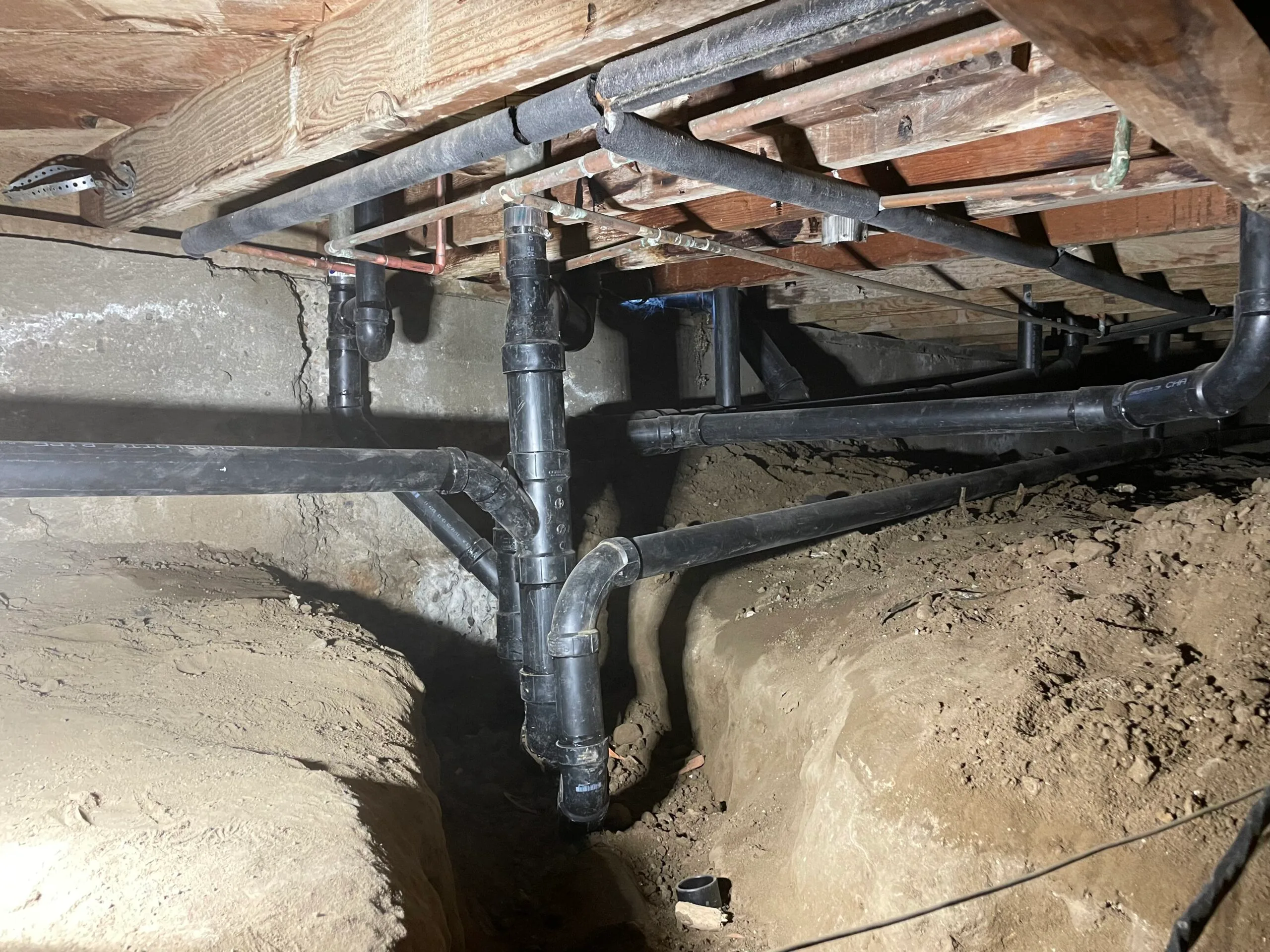Whole house redrain with ABS drain repiping and sewer line replacement by SoCal Repipes in Southern California